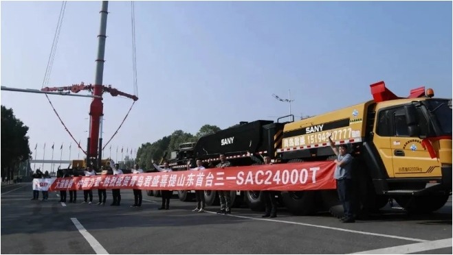 风电迎来小高峰，一个月交付4台三一2400吨