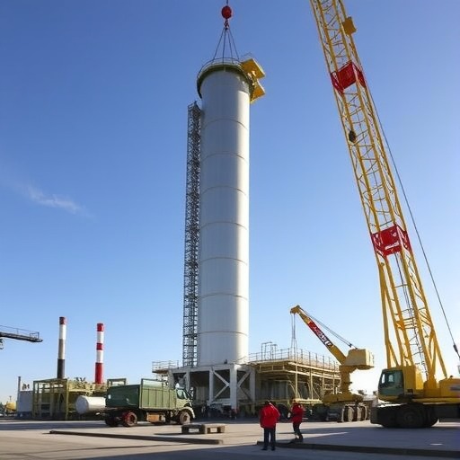 中建安装承建的全球最长丙烷丙烯分离塔成功吊装