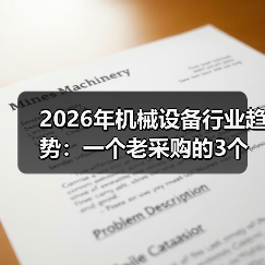 2026年机械设备行业趋势:一个老采购的3个残酷观察 2026年机械设备行业趋势:一个老采购的3个残酷观察