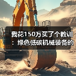 我花150万买了个教训:绿色低碳机械装备的水到底有多深? 我花150万买了个教训:绿色低碳机械装备的水到底有多深?