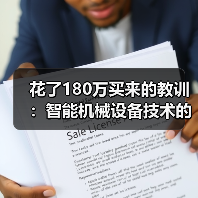 花了180万买来的教训：智能机械设备技术的水到底有多深