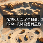 花180万买了个教训:2026年机械设备销量数据到底该怎么看? 花180万买了个教训:2026年机械设备销量数据到底该怎么看?