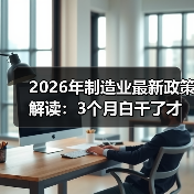 2026年制造业最新政策解读:3个月白干了才发现理解错了 2026年制造业最新政策解读:3个月白干了才发现理解错了